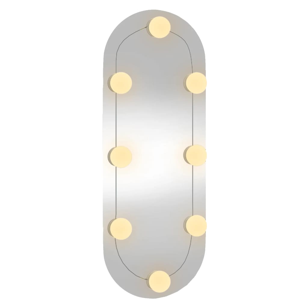 Oglindă de perete cu lumini LED 20x50 cm oval sticlă