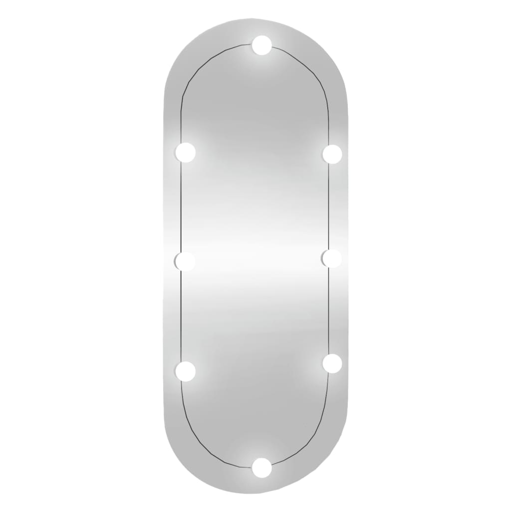 Oglindă de perete cu lumini LED 40x90 cm oval sticlă