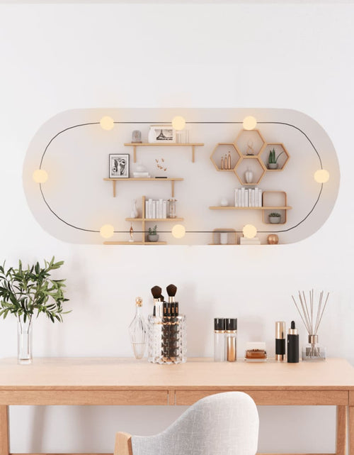 Încărcați imaginea în vizualizatorul Galerie, Oglindă de perete cu lumini LED 40x90 cm oval sticlă
