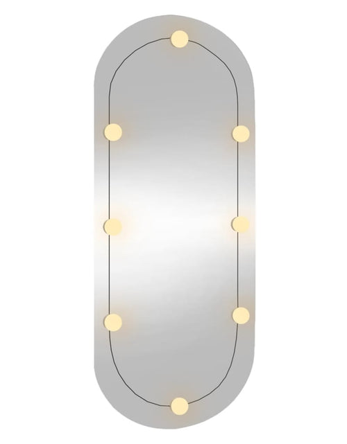 Загрузите изображение в средство просмотра галереи, Oglindă de perete cu lumini LED 45x100 cm oval sticlă
