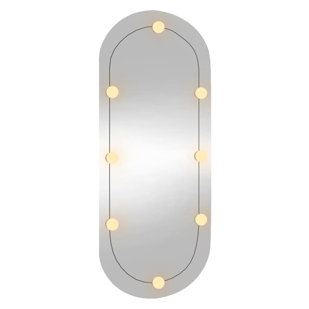 Oglindă de perete cu lumini LED 45x100 cm oval sticlă