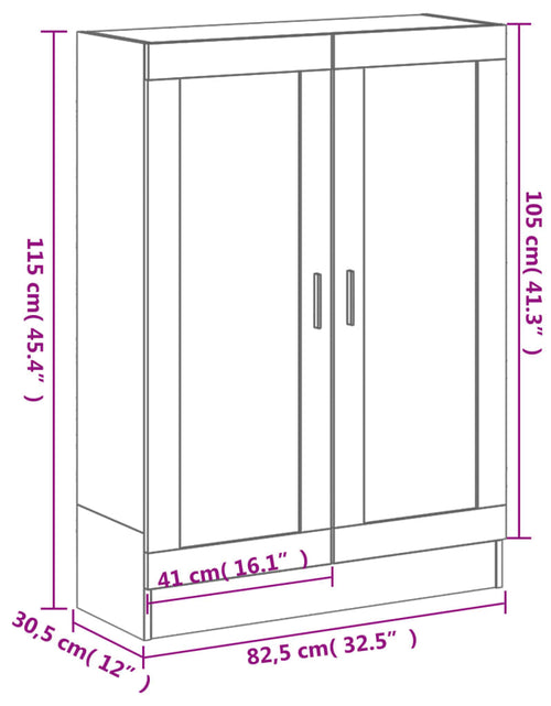 Încărcați imaginea în vizualizatorul Galerie, Bibliotecă, stejar fumuriu, 82,5x30,5x115 cm, lemn prelucrat
