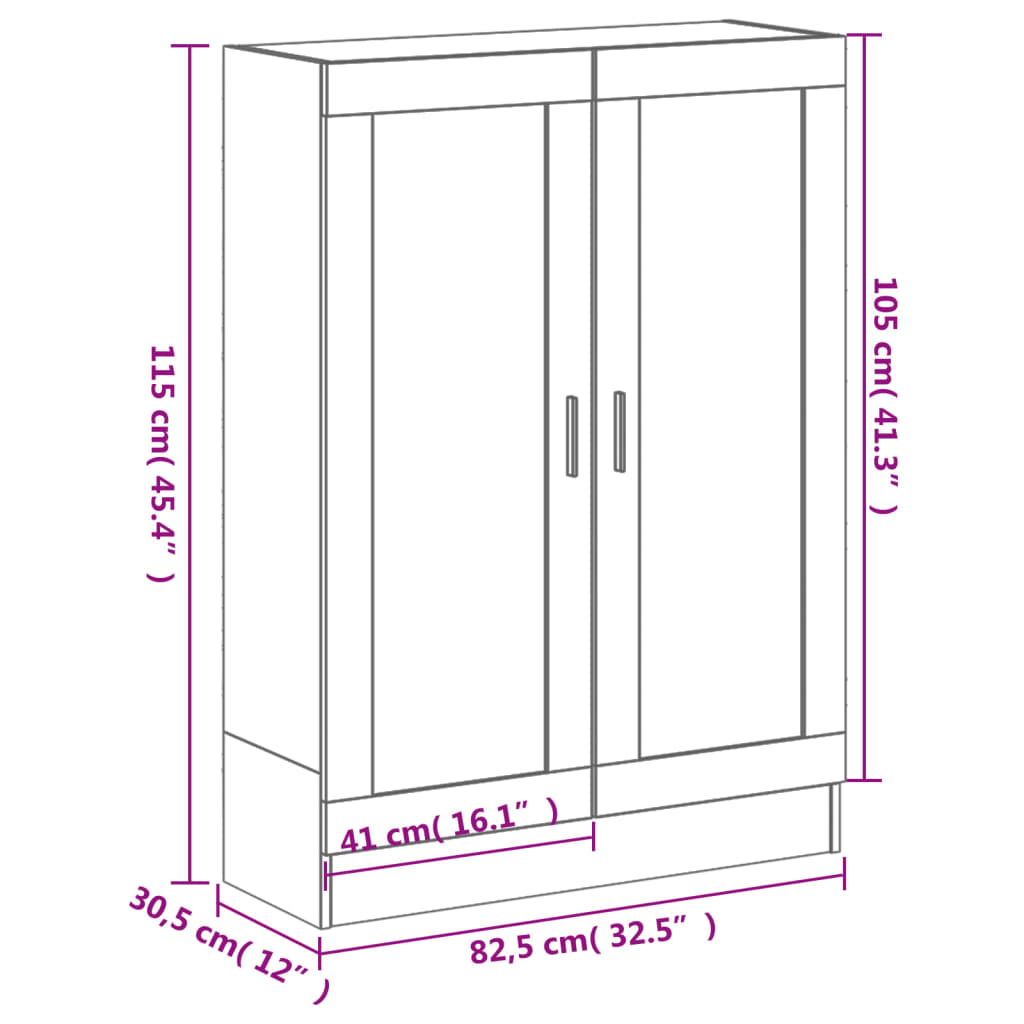 Bibliotecă, stejar fumuriu, 82,5x30,5x115 cm, lemn prelucrat