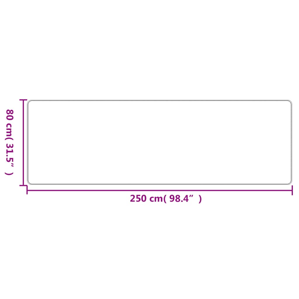 Covor traversă aspect sisal, antracit, 80x250 cm