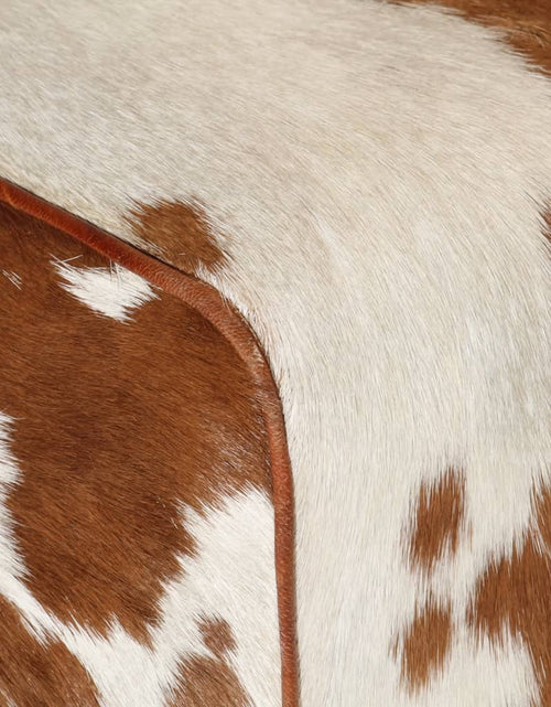 Încărcați imaginea în vizualizatorul Galerie, Bancă, maro și alb, 160x28x50 cm, piele naturală de capră
