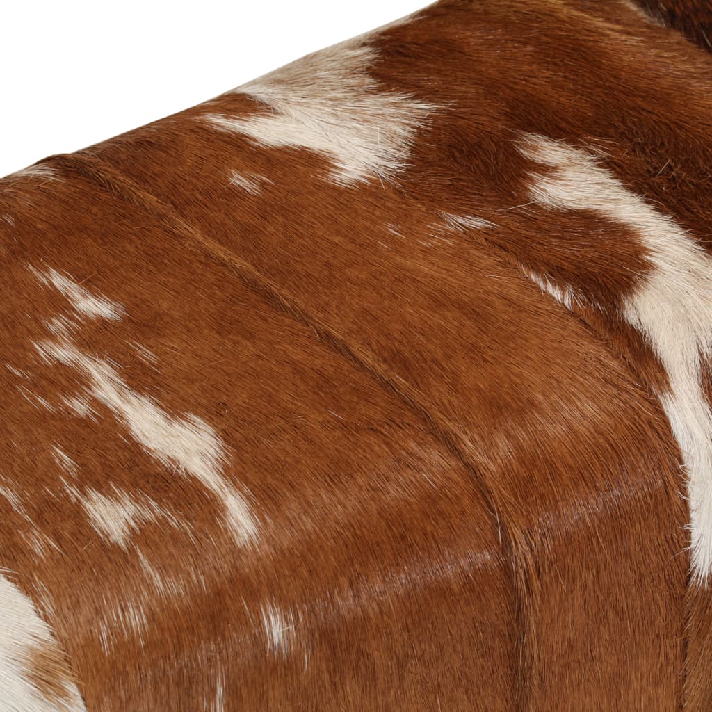Bancă, maro și alb, 160x28x50 cm, piele naturală de capră