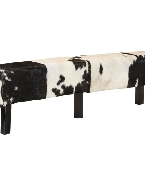 Загрузите изображение в средство просмотра галереи, Bancă, alb-negru, 160x28x50 cm, piele naturală de capră
