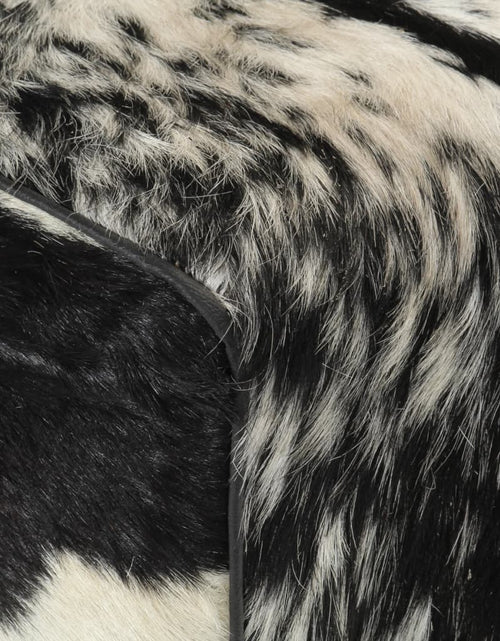 Загрузите изображение в средство просмотра галереи, Bancă, alb-negru, 110x30x45 cm, piele naturală de capră
