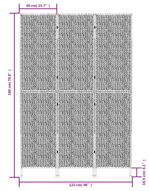 Încărcați imaginea în vizualizatorul Galerie, Paravan de cameră cu 3 panouri maro, 122x180 cm, zambilă de apă
