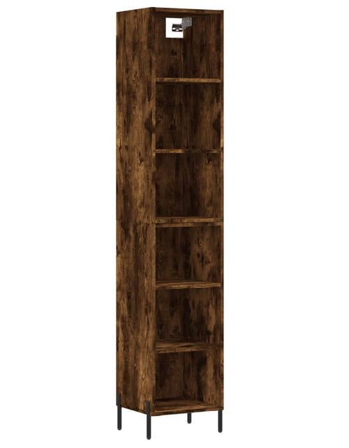 Загрузите изображение в средство просмотра галереи, Dulap înalt, stejar fumuriu, 34,5x32,5x180 cm, lemn prelucrat

