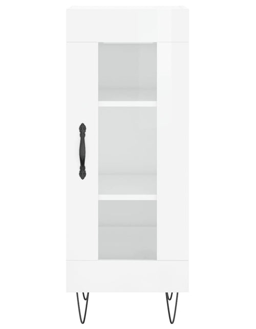 Încărcați imaginea în vizualizatorul Galerie, Dulap înalt, alb extralucios, 34,5x34x180 cm, lemn prelucrat
