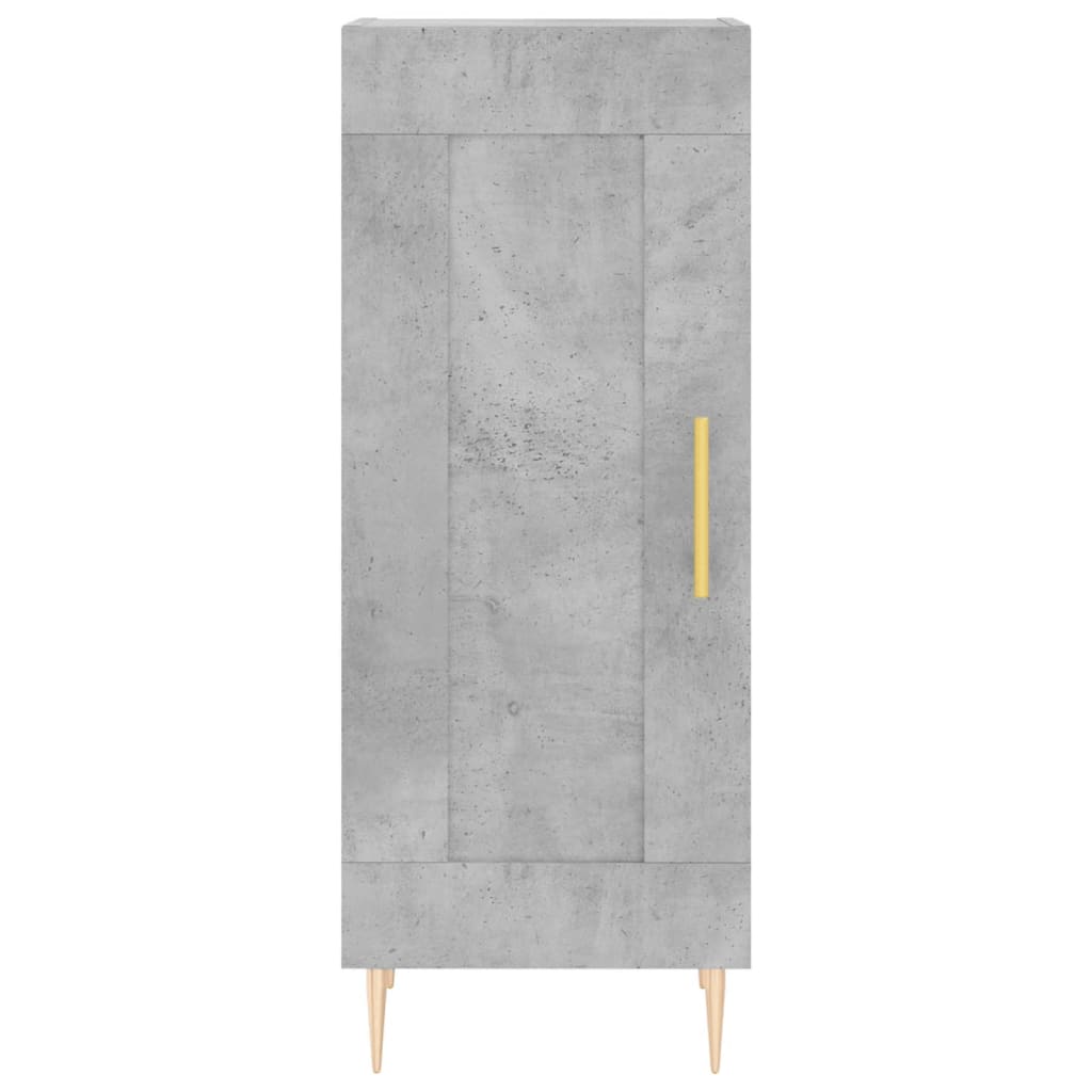 Dulap înalt, gri beton, 34,5x34x180 cm, lemn prelucrat