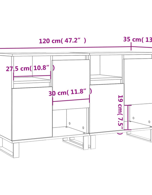 Încărcați imaginea în vizualizatorul Galerie, Servante, 2 buc., stejar maro, lemn prelucrat
