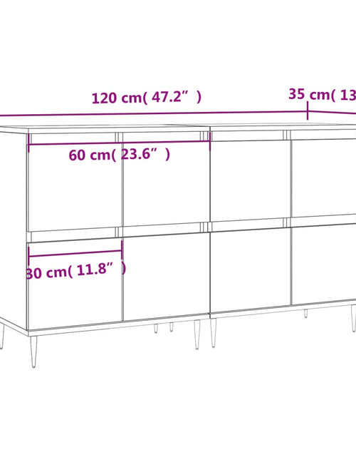 Încărcați imaginea în vizualizatorul Galerie, Servante, 2 buc., stejar maro, lemn prelucrat
