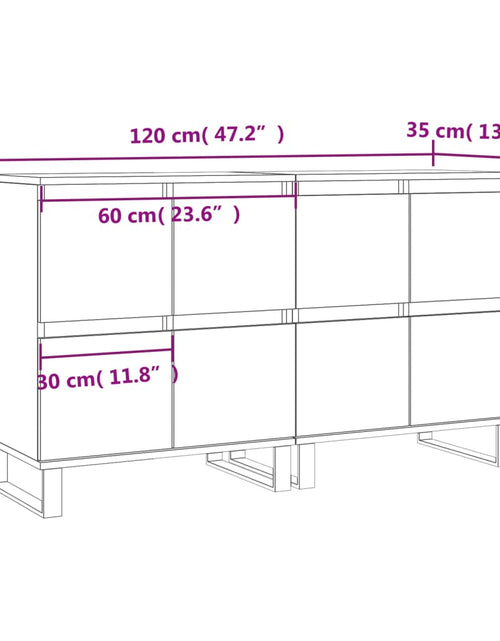 Încărcați imaginea în vizualizatorul Galerie, Servante, 2 buc., stejar afumat, lemn prelucrat
