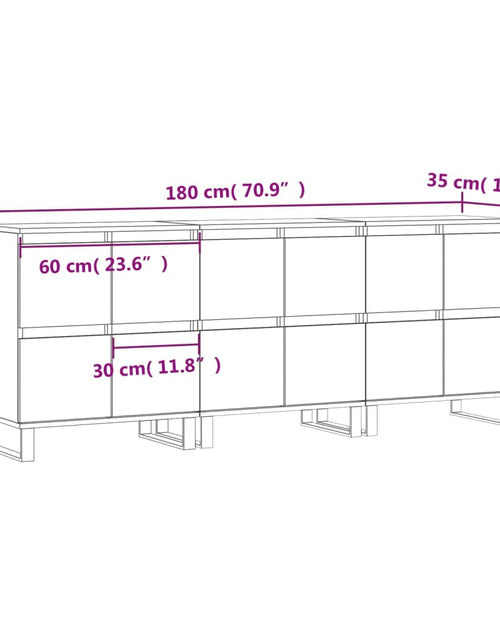 Загрузите изображение в средство просмотра галереи, Servante, 3 piese, stejar sonoma, lemn prelucrat
