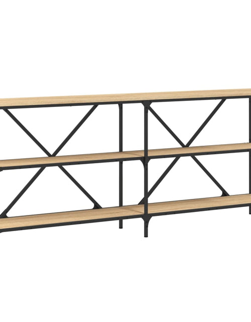 Загрузите изображение в средство просмотра галереи, Masă consolă stejar sonoma 180x30x75 cm lemn prelucrat și fier

