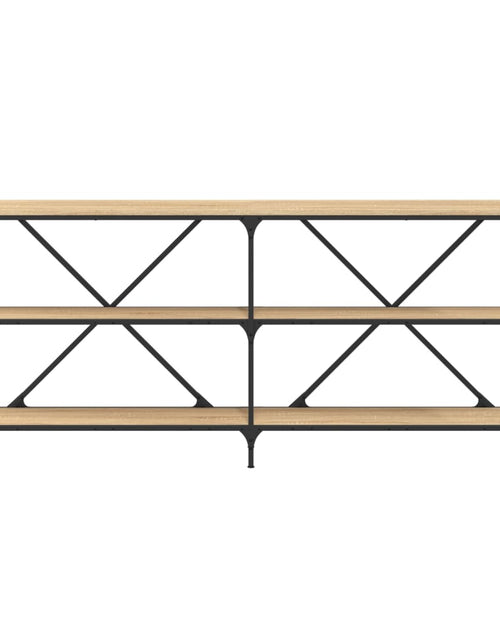 Загрузите изображение в средство просмотра галереи, Masă consolă stejar sonoma 180x30x75 cm lemn prelucrat și fier
