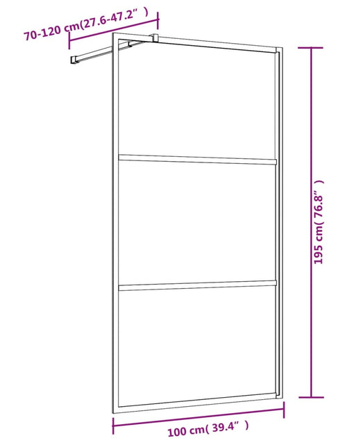 Încărcați imaginea în vizualizatorul Galerie, Paravan duș walk-in, auriu, 100x195 cm, sticlă ESG transparentă
