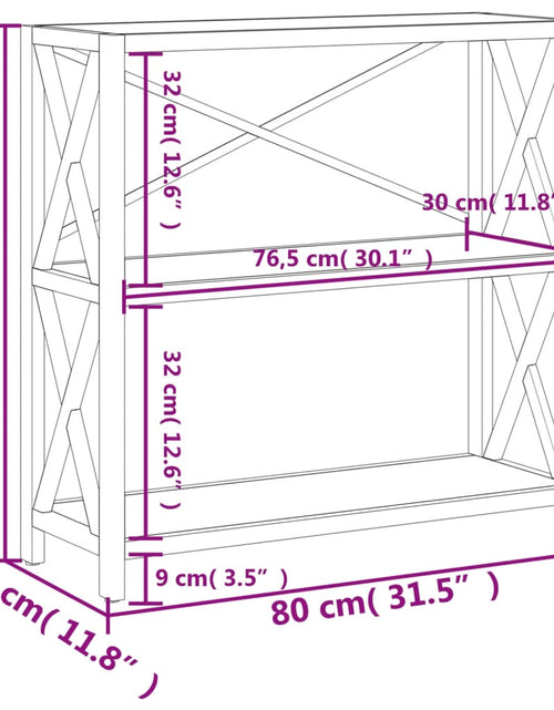 Încărcați imaginea în vizualizatorul Galerie, Raft cu 3 niveluri, 80x30x78 cm, lemn masiv de stejar
