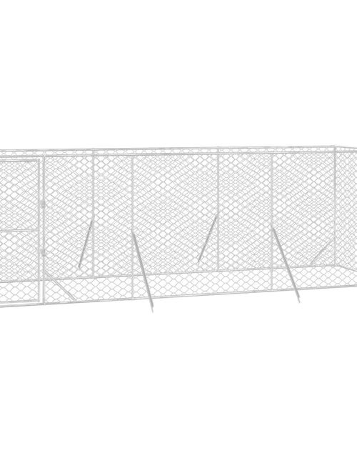 Загрузите изображение в средство просмотра галереи, Padoc de exterior pentru câini argintiu 6x2x2 m oțel galvanizat
