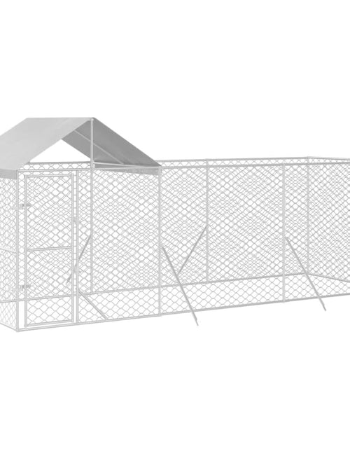 Загрузите изображение в средство просмотра галереи, Padoc de exterior cu acoperiș argintiu 6x2x2,5m oțel galvanizat
