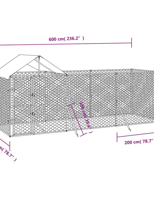 Загрузите изображение в средство просмотра галереи, Padoc de exterior cu acoperiș argintiu 6x2x2,5m oțel galvanizat
