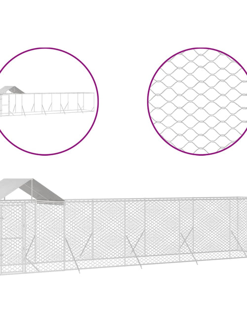 Загрузите изображение в средство просмотра галереи, Padoc exterior cu acoperiș argintiu 10x2x2,5 m oțel galvanizat

