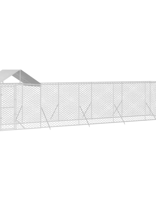 Загрузите изображение в средство просмотра галереи, Padoc exterior cu acoperiș argintiu 10x2x2,5 m oțel galvanizat
