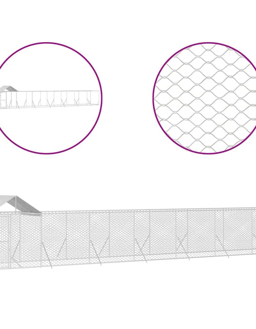 Загрузите изображение в средство просмотра галереи, Padoc exterior cu acoperiș argintiu 14x2x2,5 m oțel galvanizat
