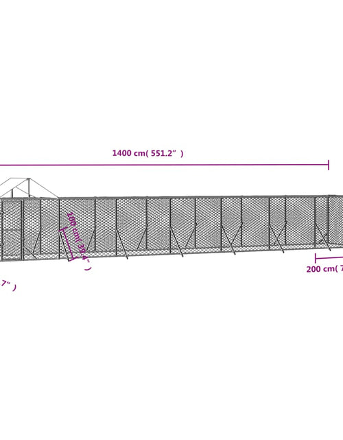 Загрузите изображение в средство просмотра галереи, Padoc exterior cu acoperiș argintiu 14x2x2,5 m oțel galvanizat
