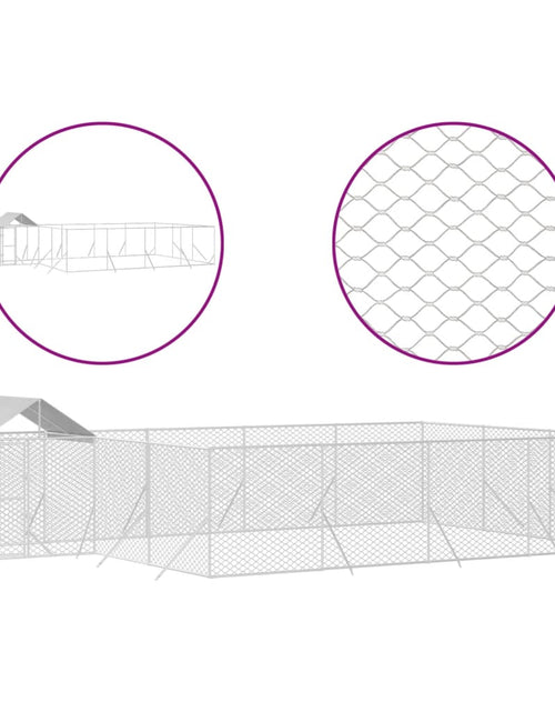 Загрузите изображение в средство просмотра галереи, Padoc exterior cu acoperiș argintiu 10x6x2,5 m oțel galvanizat
