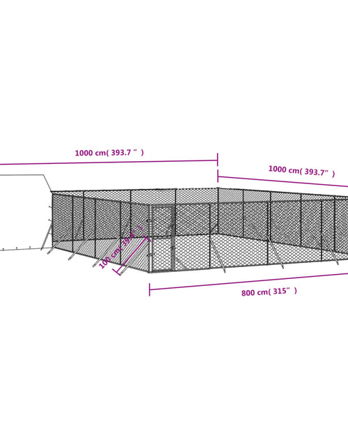 Загрузите изображение в средство просмотра галереи, Padoc exterior cu acoperiș argintiu 10x10x2,5 m oțel galvanizat
