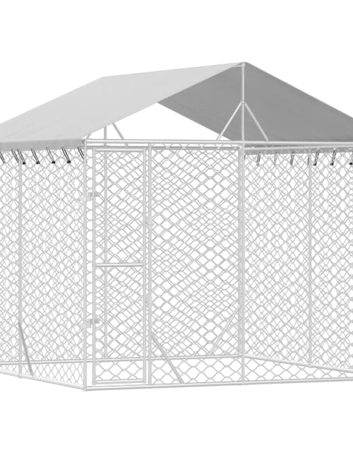 Încărcați imaginea în vizualizatorul Galerie, Padoc de exterior cu acoperiș argintiu 3x3x2,5m oțel galvanizat
