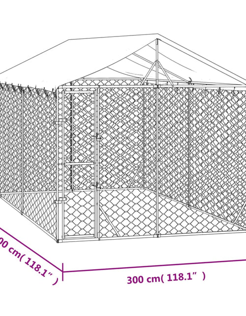 Încărcați imaginea în vizualizatorul Galerie, Padoc de exterior cu acoperiș argintiu 3x3x2,5m oțel galvanizat
