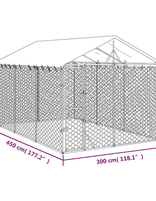 Încărcați imaginea în vizualizatorul Galerie, Padoc exterior cu acoperiș argintiu 3x4,5x2,5 m oțel galvanizat
