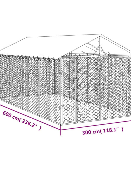 Încărcați imaginea în vizualizatorul Galerie, Padoc de exterior cu acoperiș argintiu 3x6x2,5m oțel galvanizat
