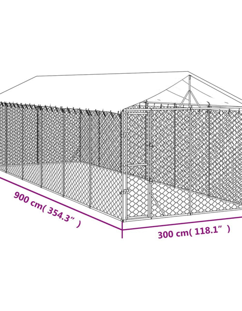 Încărcați imaginea în vizualizatorul Galerie, Padoc de exterior cu acoperiș argintiu 3x9x2,5m oțel galvanizat
