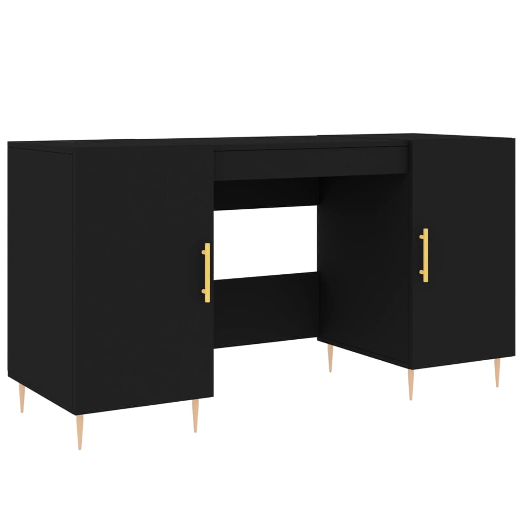 Birou, negru, 140x50x75 cm, lemn compozit - Lando