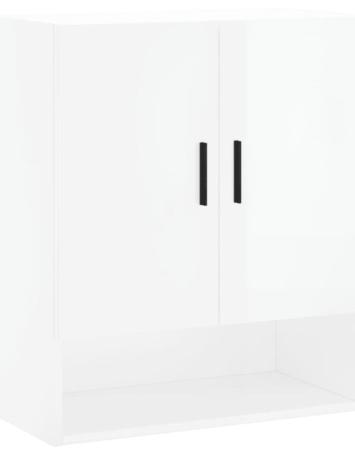 Încărcați imaginea în vizualizatorul Galerie, Dulap de perete, alb extralucios, 60x31x70 cm, lemn prelucrat

