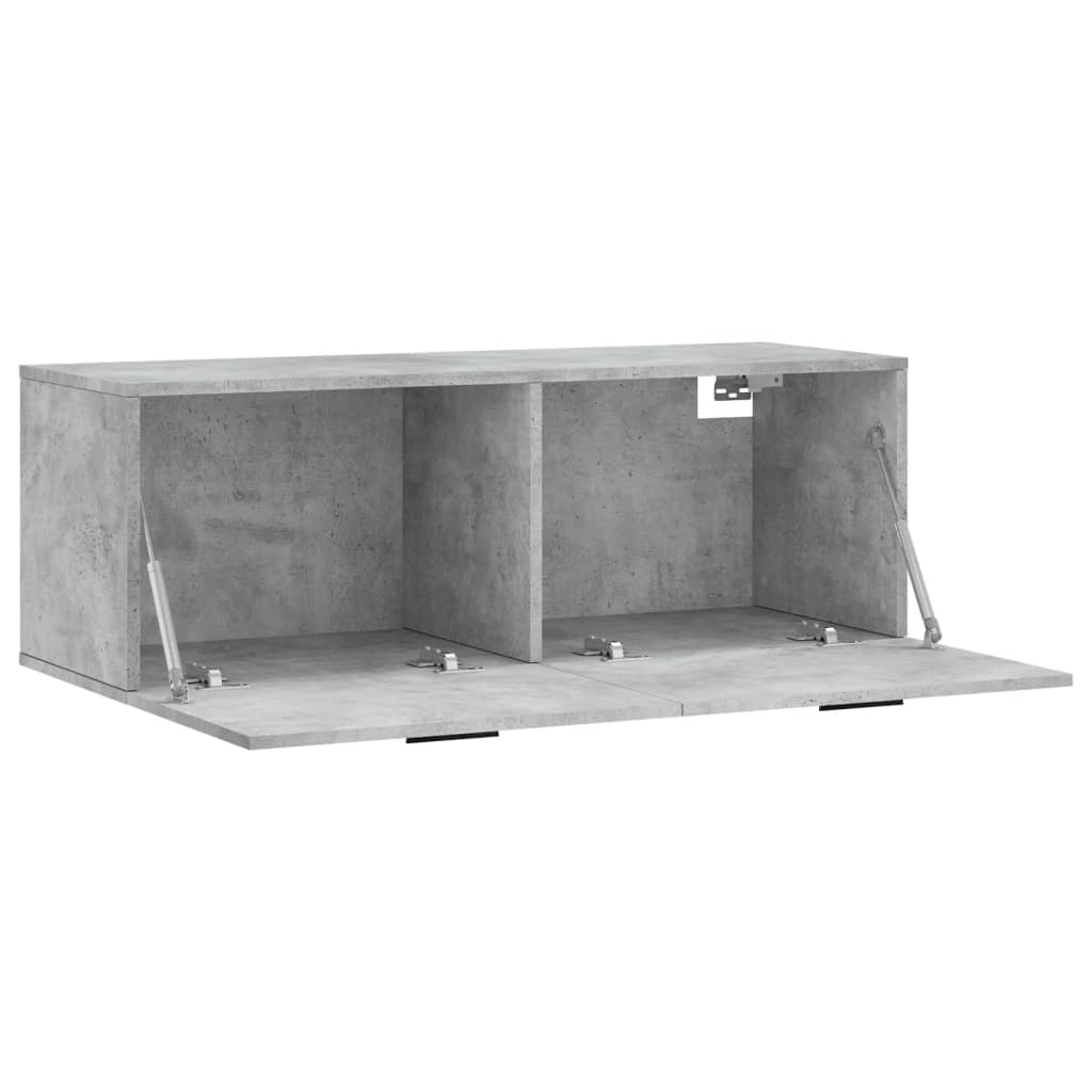 Dulap de perete, gri beton, 100x36,5x35 cm, lemn prelucrat