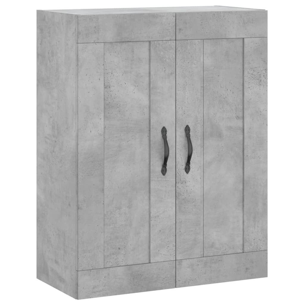 Dulap pe perete, gri beton, 69,5x34x90 cm, lemn prelucrat