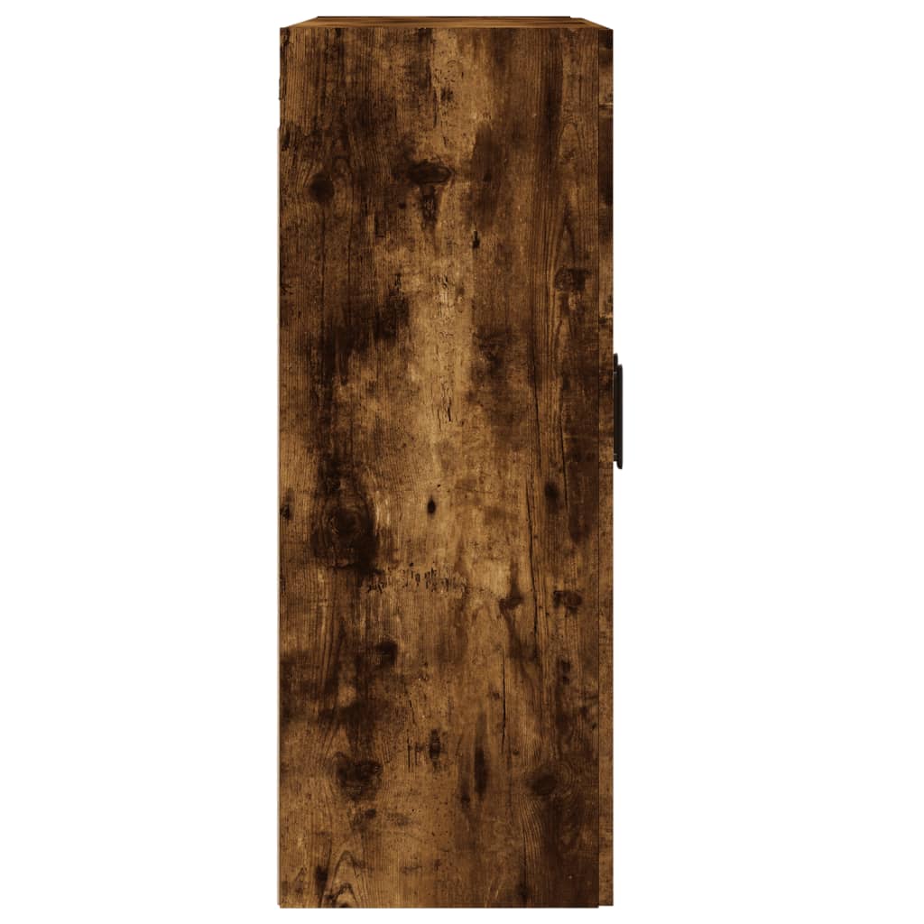 Dulap pe perete, stejar afumat, 69,5x34x90 cm, lemn prelucrat