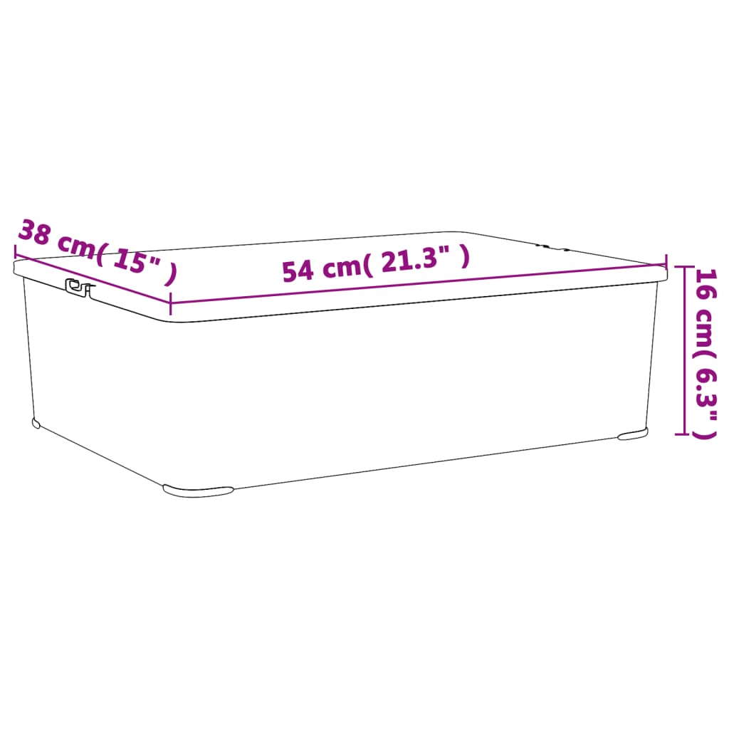 Cutii de depozitare din plastic, 6 buc., 25 L, stivuibile