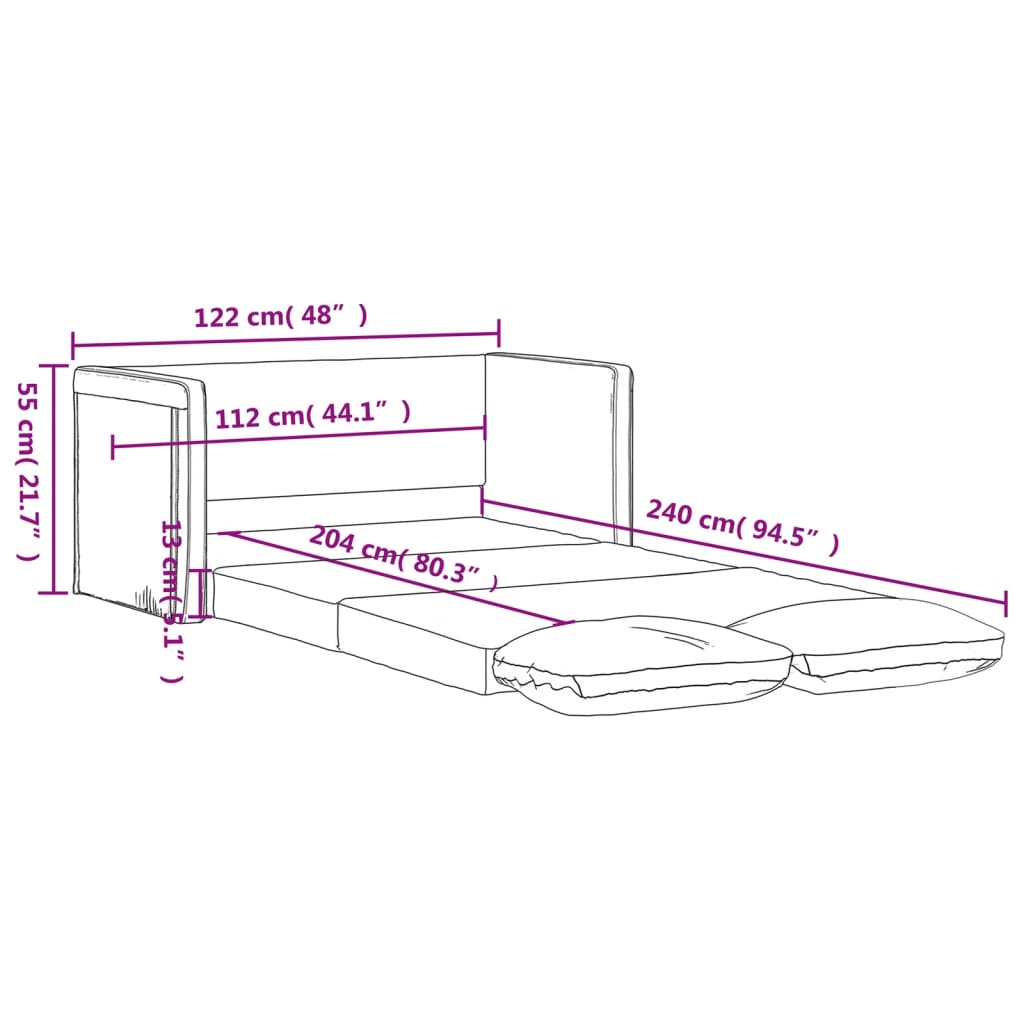 Canapea extensibilă de podea 2 în 1, gri, 122x204x55 cm catifea