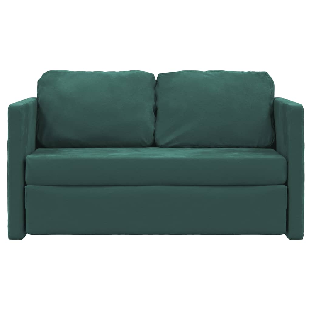 Canapea extensibilă de podea 2 în 1, verde închis, 122x204x55cm