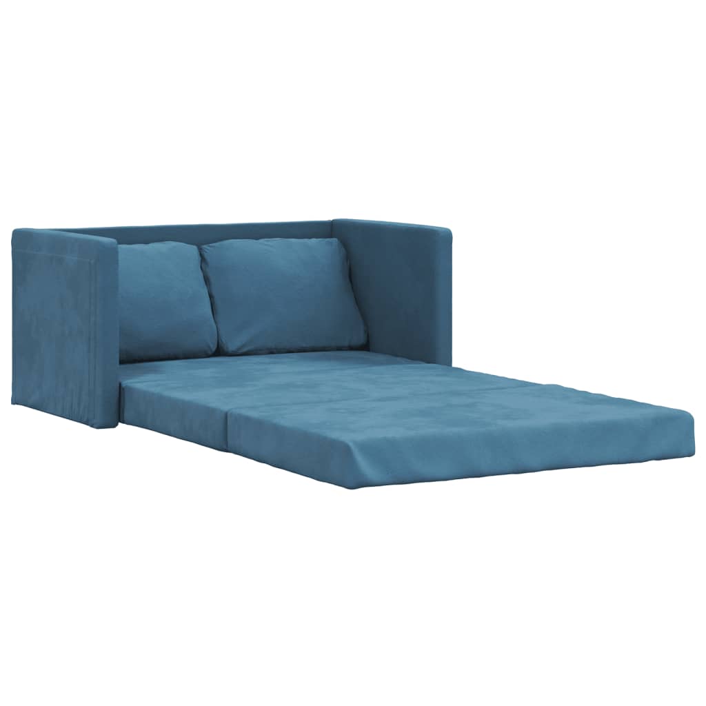 Canapea extensibilă de podea 2 în 1, albastru, 122x204x55 cm