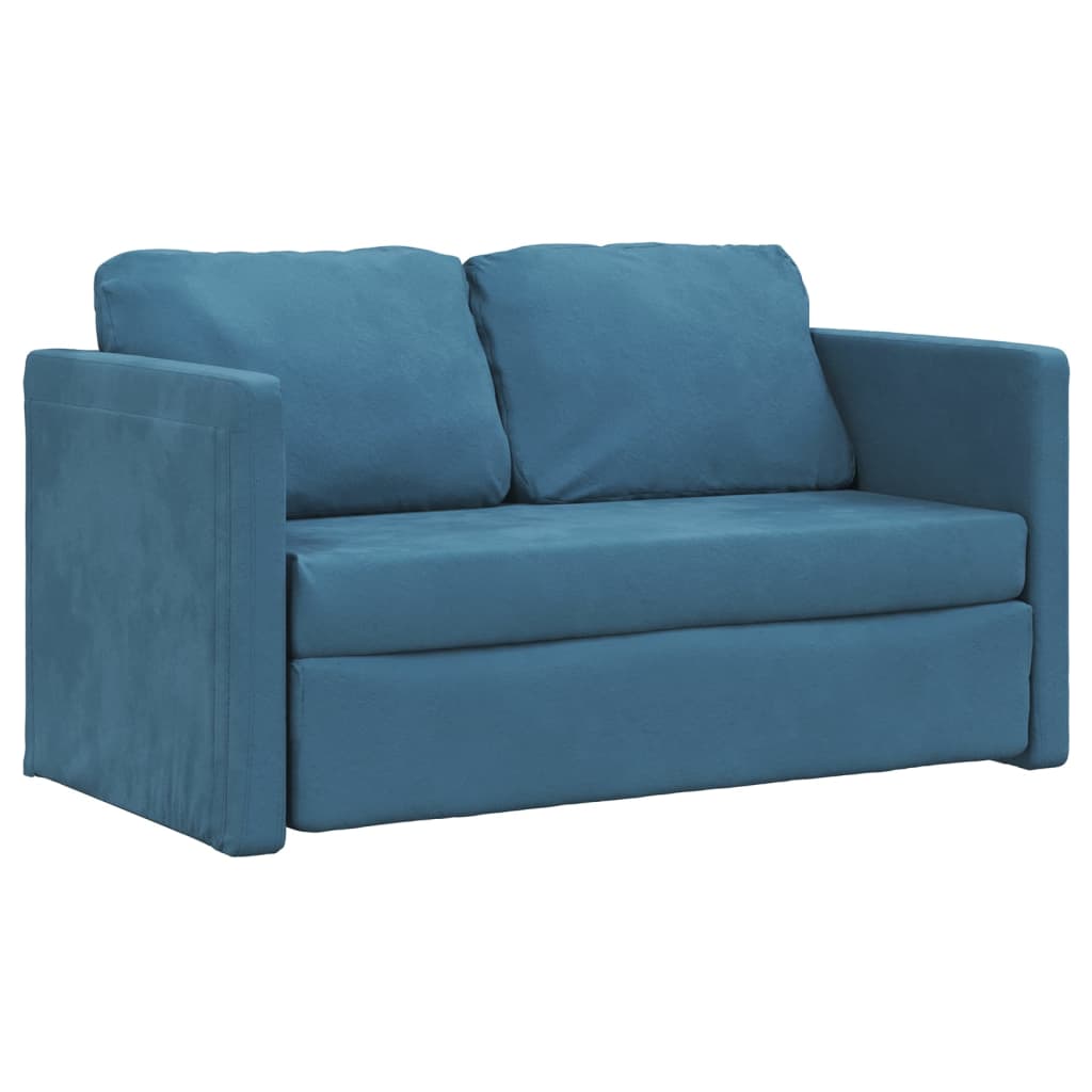 Canapea extensibilă de podea 2 în 1, albastru, 122x204x55 cm