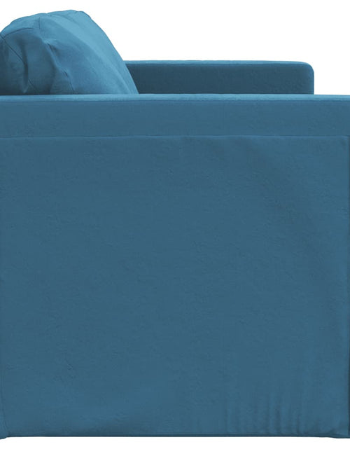 Încărcați imaginea în vizualizatorul Galerie, Canapea extensibilă de podea 2 în 1, albastru, 122x204x55 cm
