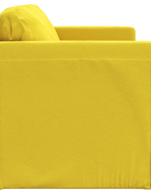Загрузите изображение в средство просмотра галереи, Canapea extensibilă 2 în 1 galben închis 122x204x55 cm catifea
